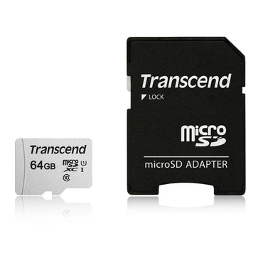 Карта памяти microSDXC [класс 10/UHS-I]  64 GB Transcend 300S +SD адаптер (95/45 Mb/s) (TS64GUSD300S-A)
